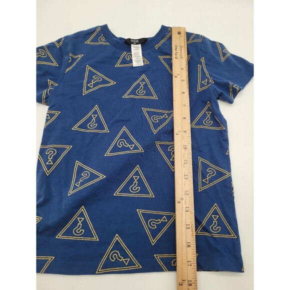 GUESS Kids SZ Large/7 All Over Print T Shirt Navy Blue - Picture 4 of 5